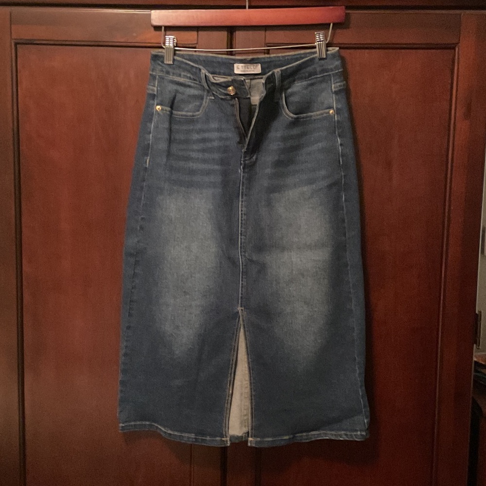 Denim Midi Skirt